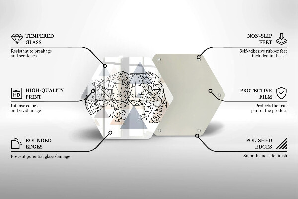 Cache plaque de cuisson Rhinocéros de dessin au trait