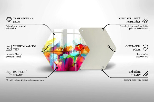 Cache plaque de cuisson Fleurs peintes