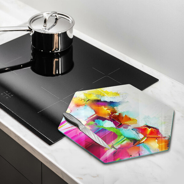 Cache plaque de cuisson Fleurs peintes