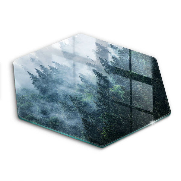 Cache plaque de cuisson Arbres forestiers et brouillard