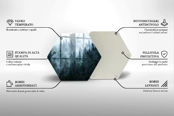 Cache plaque de cuisson Arbres forestiers et brouillard