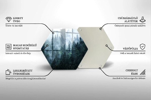 Cache plaque de cuisson Arbres forestiers et brouillard
