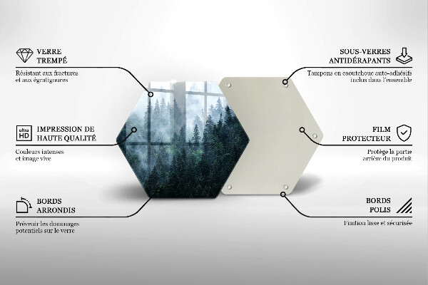 Cache plaque de cuisson Arbres forestiers et brouillard