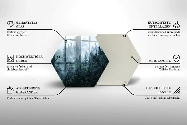 Cache plaque de cuisson Arbres forestiers et brouillard