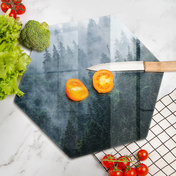 Cache plaque de cuisson Arbres forestiers et brouillard