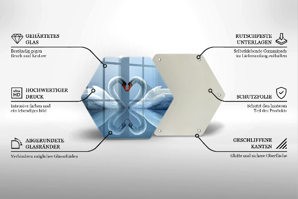 Cache plaque de cuisson Deux coeurs de cygne