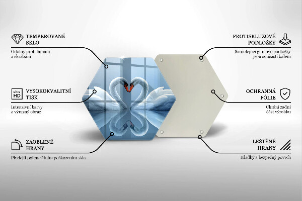 Cache plaque de cuisson Deux coeurs de cygne