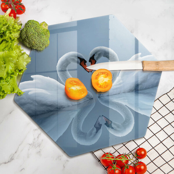 Cache plaque de cuisson Deux coeurs de cygne