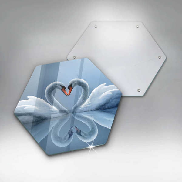 Cache plaque de cuisson Deux coeurs de cygne