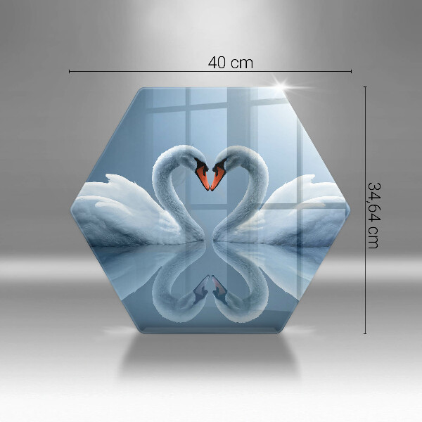 Cache plaque de cuisson Deux coeurs de cygne