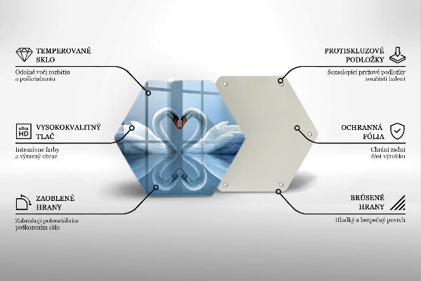 Cache plaque de cuisson Deux coeurs de cygne