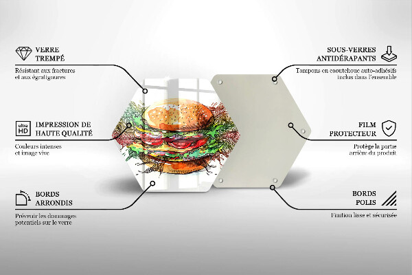 Cache plaque de cuisson Dessin de hamburger