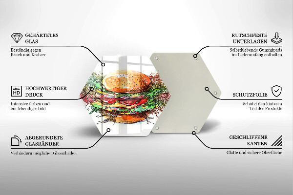 Cache plaque de cuisson Dessin de hamburger
