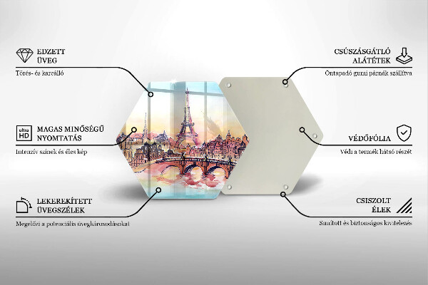 Cache plaque de cuisson Paysage de Paris Tour Eiffel