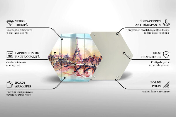 Cache plaque de cuisson Paysage de Paris Tour Eiffel
