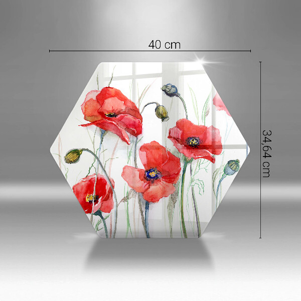 Cache plaque de cuisson Fleurs de coquelicots rouges