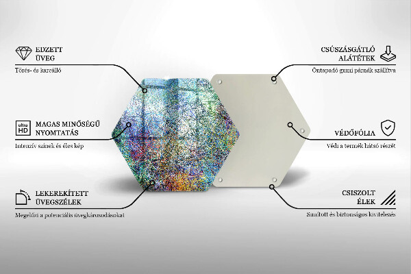 Cache plaque de cuisson Abstraction de lignes colorées