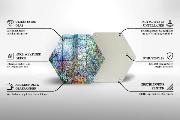 Cache plaque de cuisson Abstraction de lignes colorées