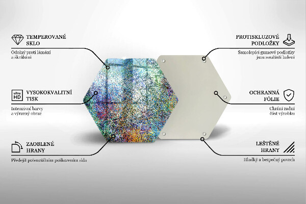 Cache plaque de cuisson Abstraction de lignes colorées