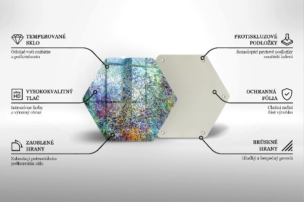 Cache plaque de cuisson Abstraction de lignes colorées