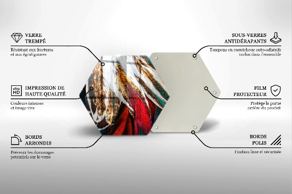 Cache plaque de cuisson Plumes d'oiseaux bohèmes