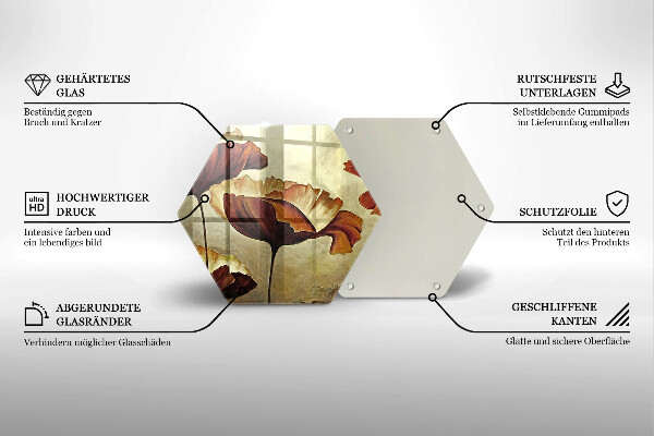 Cache plaque de cuisson Fleurs de bohème peintes