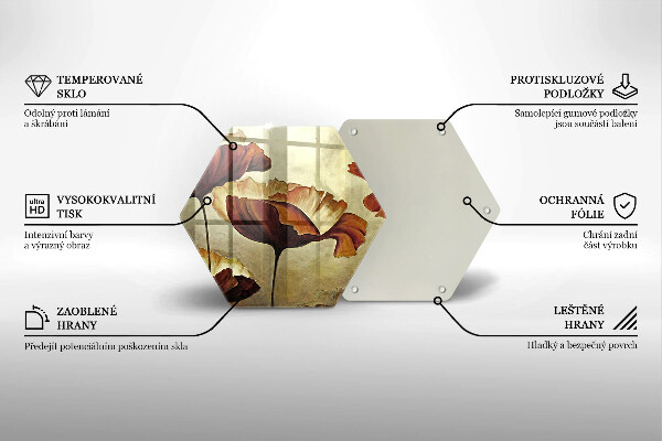 Cache plaque de cuisson Fleurs de bohème peintes