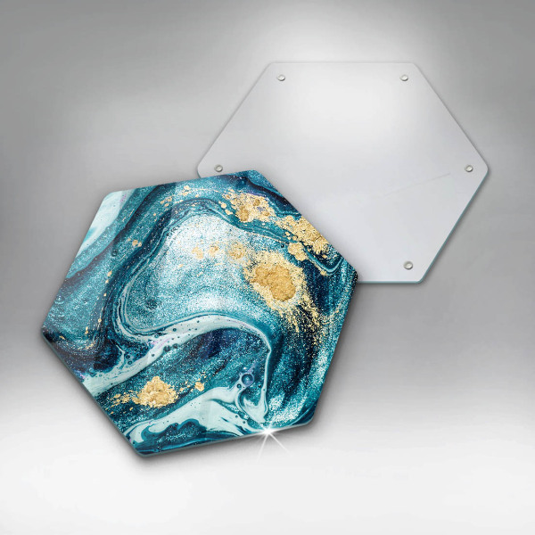 Protection plaque induction Abstraction d'or bleu