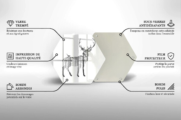Cache plaque de cuisson Illustration de cerf et de forêt
