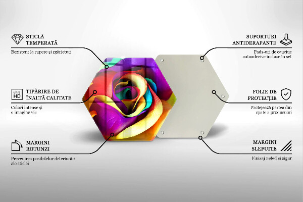 Cache plaque de cuisson Pétales de roses colorés