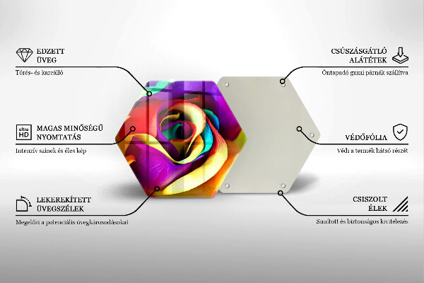 Cache plaque de cuisson Pétales de roses colorés