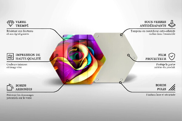 Cache plaque de cuisson Pétales de roses colorés