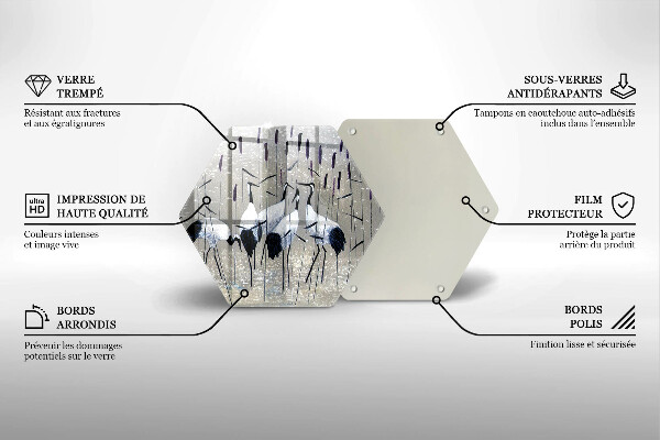 Cache plaque de cuisson Grues japonaises