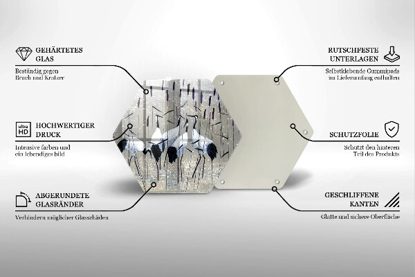 Cache plaque de cuisson Grues japonaises