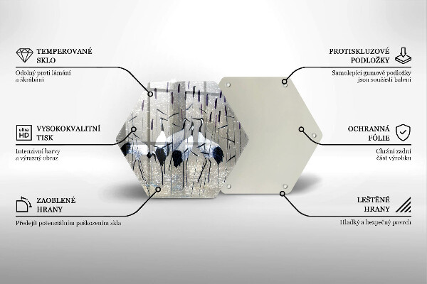 Cache plaque de cuisson Grues japonaises