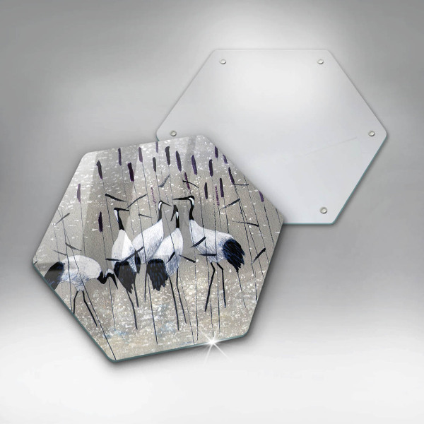 Cache plaque de cuisson Grues japonaises