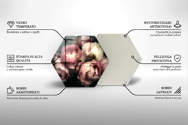 Cache plaque de cuisson Fleurs de pivoine