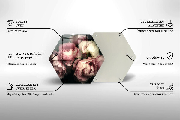 Cache plaque de cuisson Fleurs de pivoine