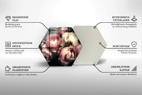 Cache plaque de cuisson Fleurs de pivoine