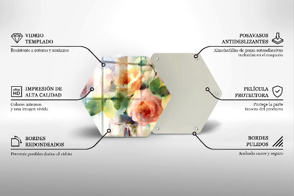 Protection plaque induction Fleurs peintes