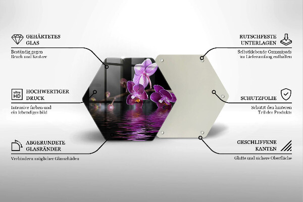 Cache plaque de cuisson Eau zen d'orchidée