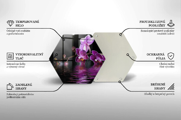 Cache plaque de cuisson Eau zen d'orchidée