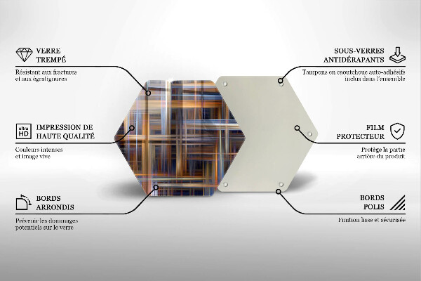 Protection plaque induction Lignes de peinture abstraites