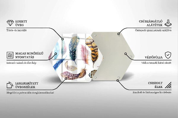 Protection plaque induction Plumes d'oiseaux colorées