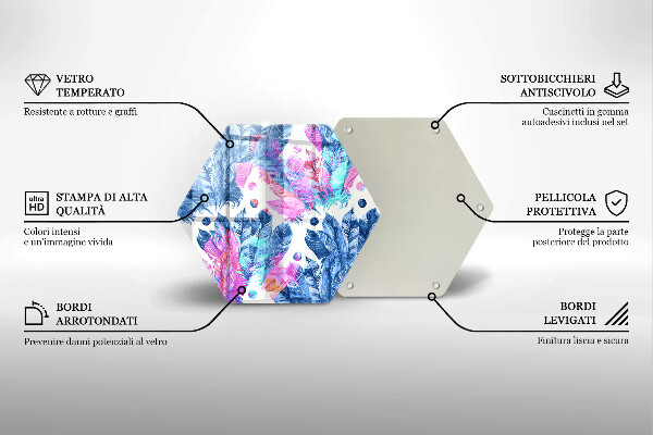 Protection plaque induction Illustration bohème de plumes