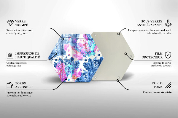 Protection plaque induction Illustration bohème de plumes