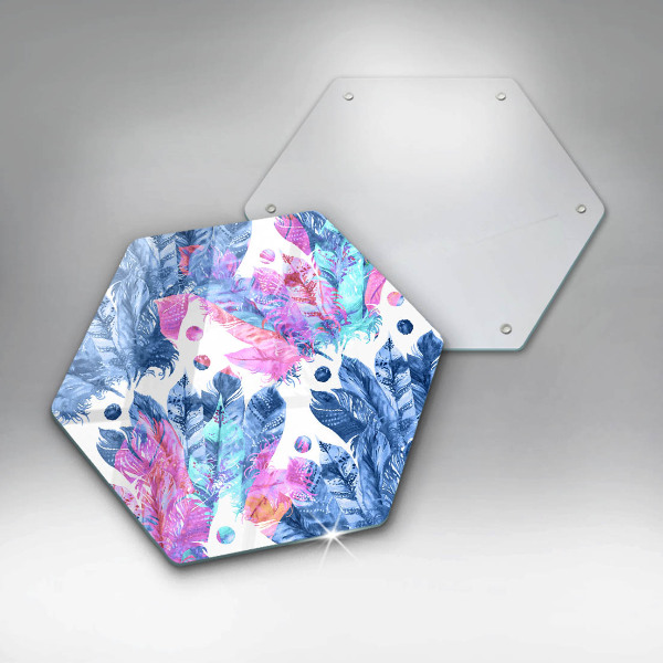 Protection plaque induction Illustration bohème de plumes