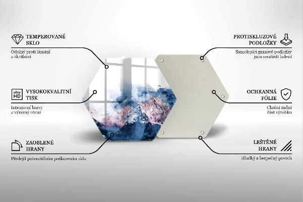 Protection plaque induction Montagnes peintes abstraites