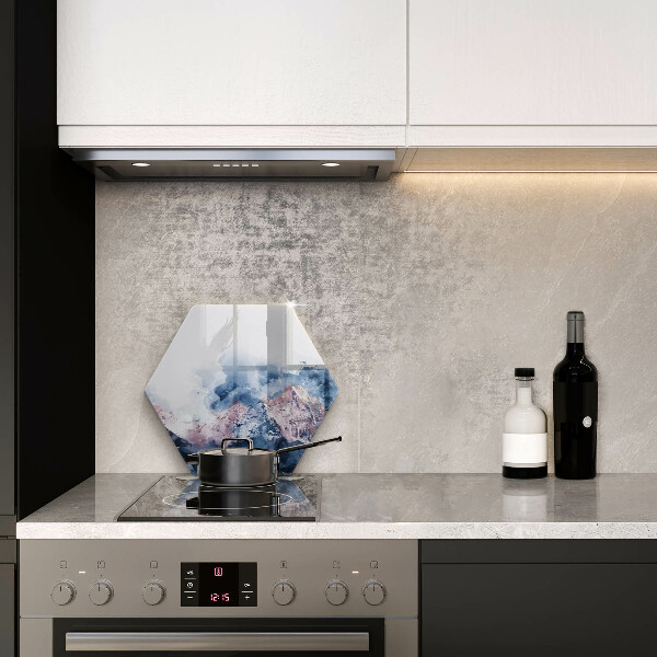 Protection plaque induction Montagnes peintes abstraites