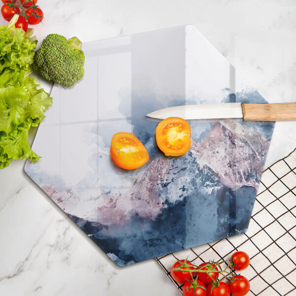 Protection plaque induction Montagnes peintes abstraites